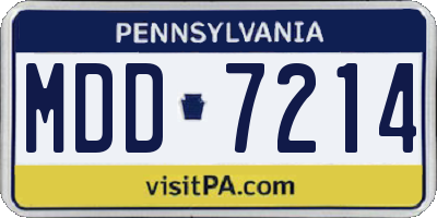 PA license plate MDD7214