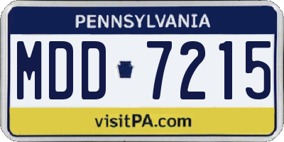 PA license plate MDD7215