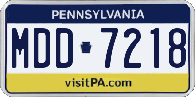 PA license plate MDD7218