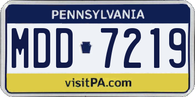 PA license plate MDD7219