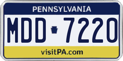 PA license plate MDD7220