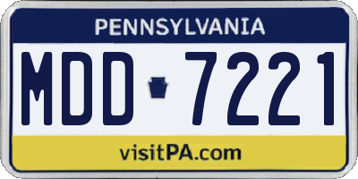 PA license plate MDD7221