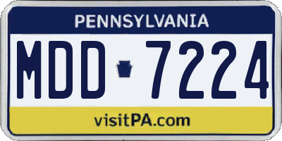PA license plate MDD7224