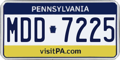 PA license plate MDD7225