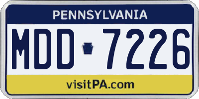PA license plate MDD7226