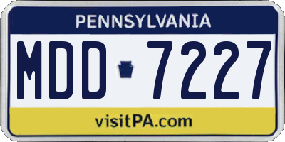 PA license plate MDD7227