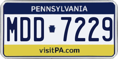 PA license plate MDD7229
