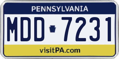 PA license plate MDD7231