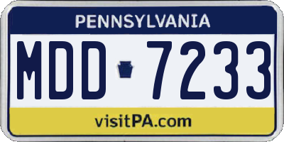 PA license plate MDD7233