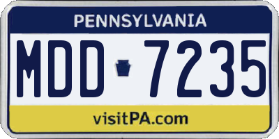 PA license plate MDD7235