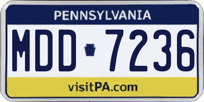 PA license plate MDD7236