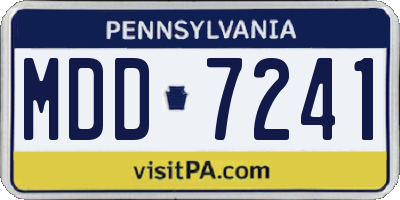 PA license plate MDD7241