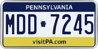 PA license plate MDD7245