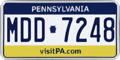 PA license plate MDD7248