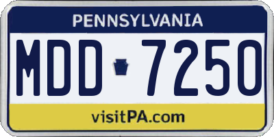 PA license plate MDD7250
