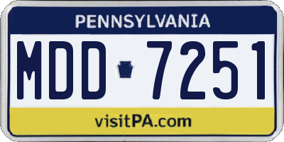 PA license plate MDD7251