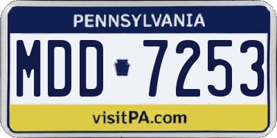 PA license plate MDD7253