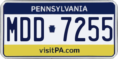 PA license plate MDD7255