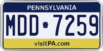 PA license plate MDD7259