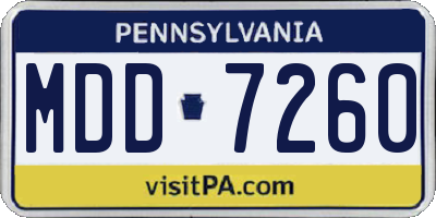 PA license plate MDD7260
