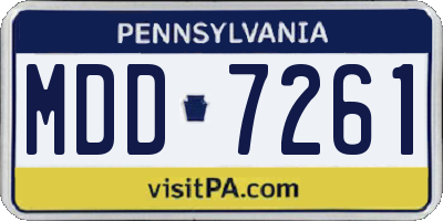 PA license plate MDD7261