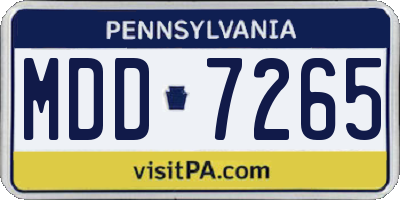 PA license plate MDD7265