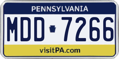 PA license plate MDD7266