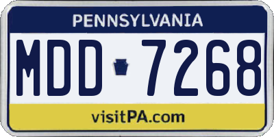 PA license plate MDD7268