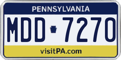 PA license plate MDD7270