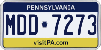 PA license plate MDD7273