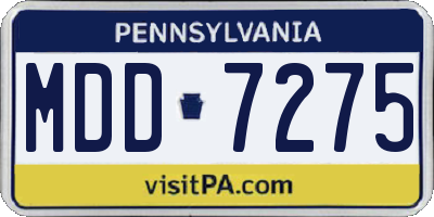 PA license plate MDD7275