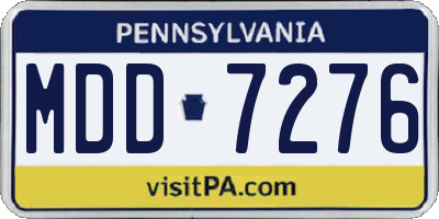 PA license plate MDD7276