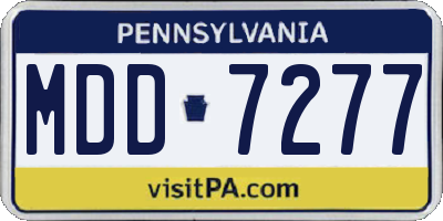 PA license plate MDD7277