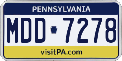 PA license plate MDD7278