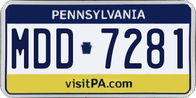 PA license plate MDD7281