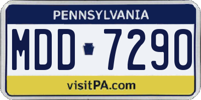 PA license plate MDD7290
