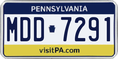 PA license plate MDD7291