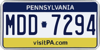 PA license plate MDD7294