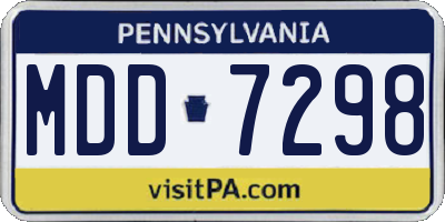PA license plate MDD7298