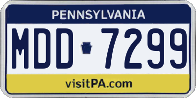 PA license plate MDD7299