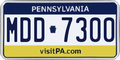 PA license plate MDD7300