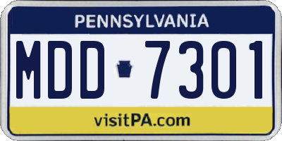 PA license plate MDD7301