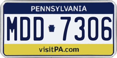 PA license plate MDD7306