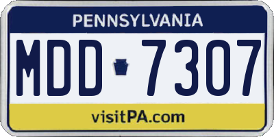 PA license plate MDD7307