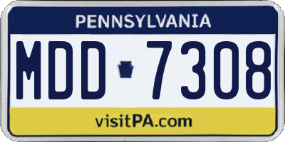 PA license plate MDD7308