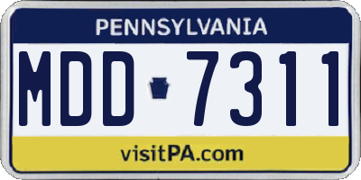 PA license plate MDD7311