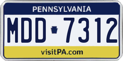 PA license plate MDD7312