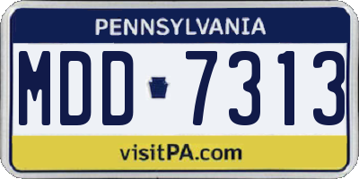 PA license plate MDD7313