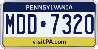PA license plate MDD7320