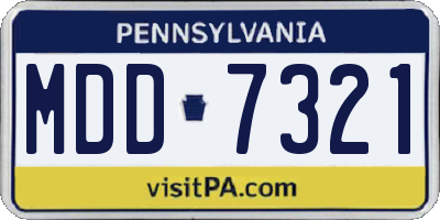 PA license plate MDD7321